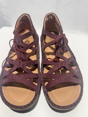 NAOT YARROW WOMENS Sz 9 LEATHER LACE UP GLADIATOR SANDALS